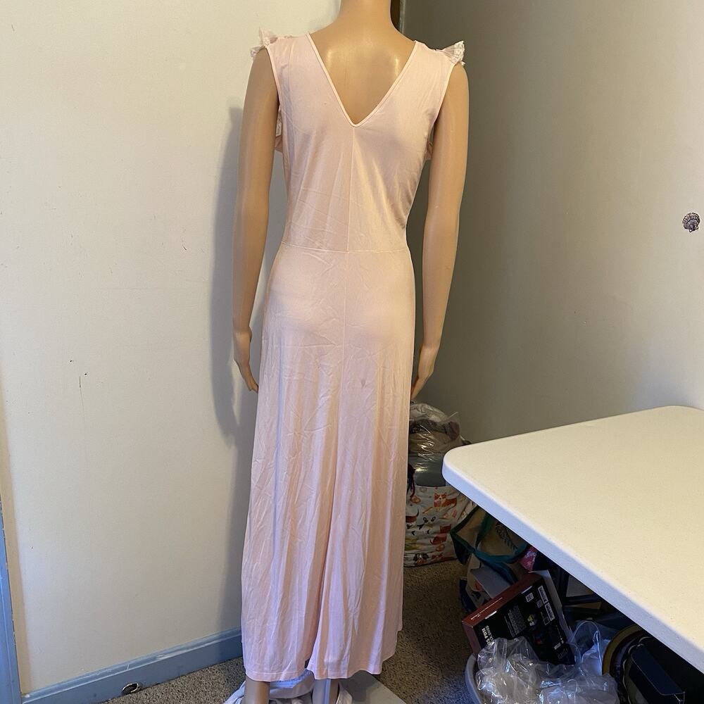Vintage Pink Nightgown PEIGNOIR Robe SlipDress SHEER BABYDOLL Fairy Core XS/S - Picture 10 of 11